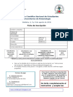 Ficha Inscripción VI CONDEK 2016