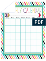 Free Monthly Calendar Stripes