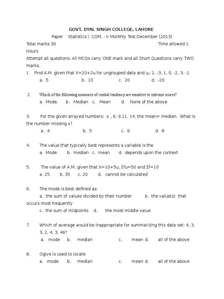 Monthly Test DEc.2013. | PDF | Teaching Methods & Materials