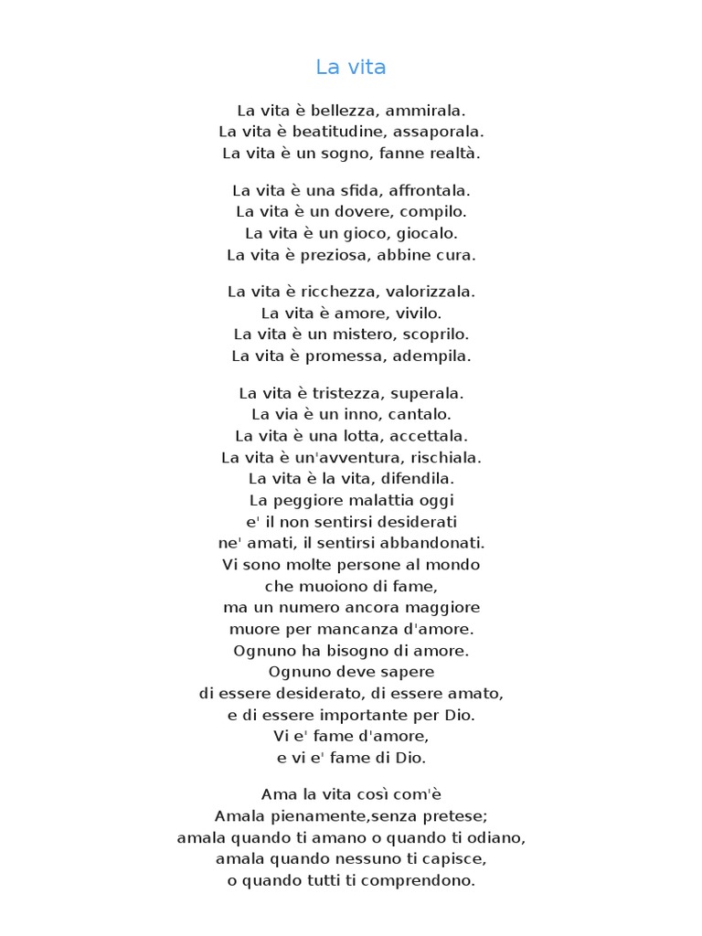 La Vita Madre Teresa