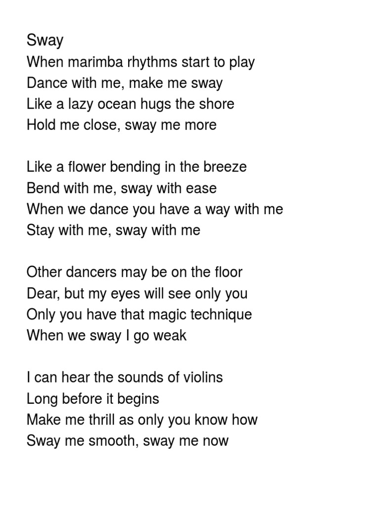 Sway lyrics