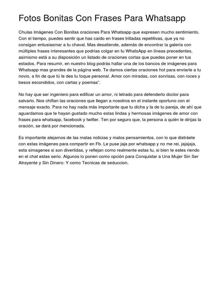 Imágenes y Frases para WhatsApp | PDF | Cuál es la aplicación | Facebook, image size:768x1024
