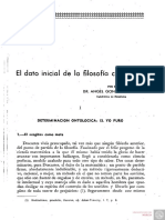 El Dato Inicial de La Filosofia Cartesiana