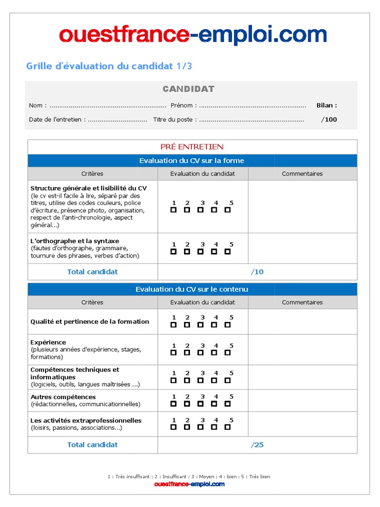 Grille Evaluation Candidat  Sémiotique  la communication
