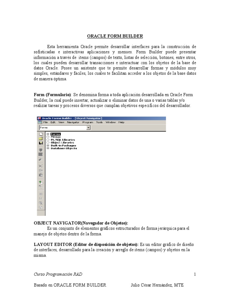 Introducción a Oracle Form Builder | PDF | Pl / Sql | Tabla (base de datos)