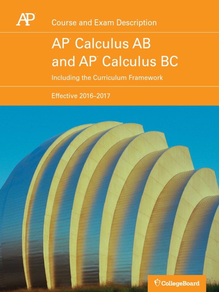 Ap Calculus Ab and BC Course and Exam Description PDF Download Free PDF Advanced Placement