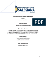 Estimación Del Costo Real de Una Empresa de Catering