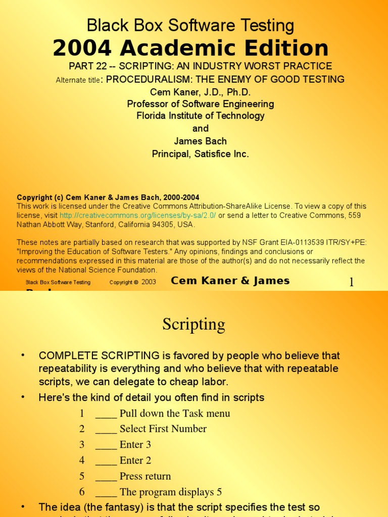 2004 Academic Edition: Black Box Software Testing | PDF | Software ...