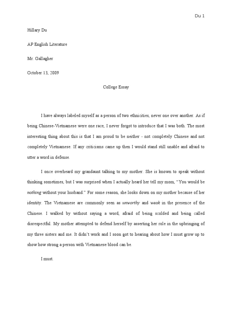 College Essay Final Draft