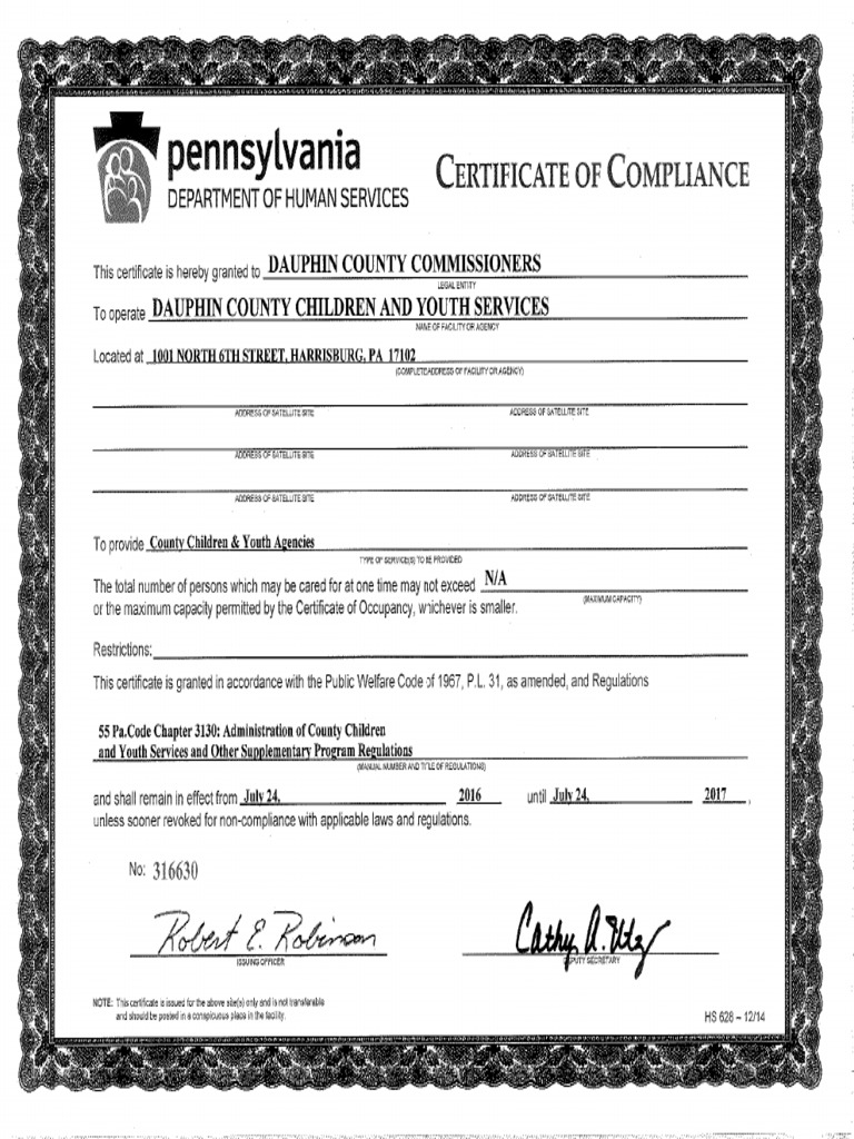 Dauphin County Children and Youth Full License PDF
