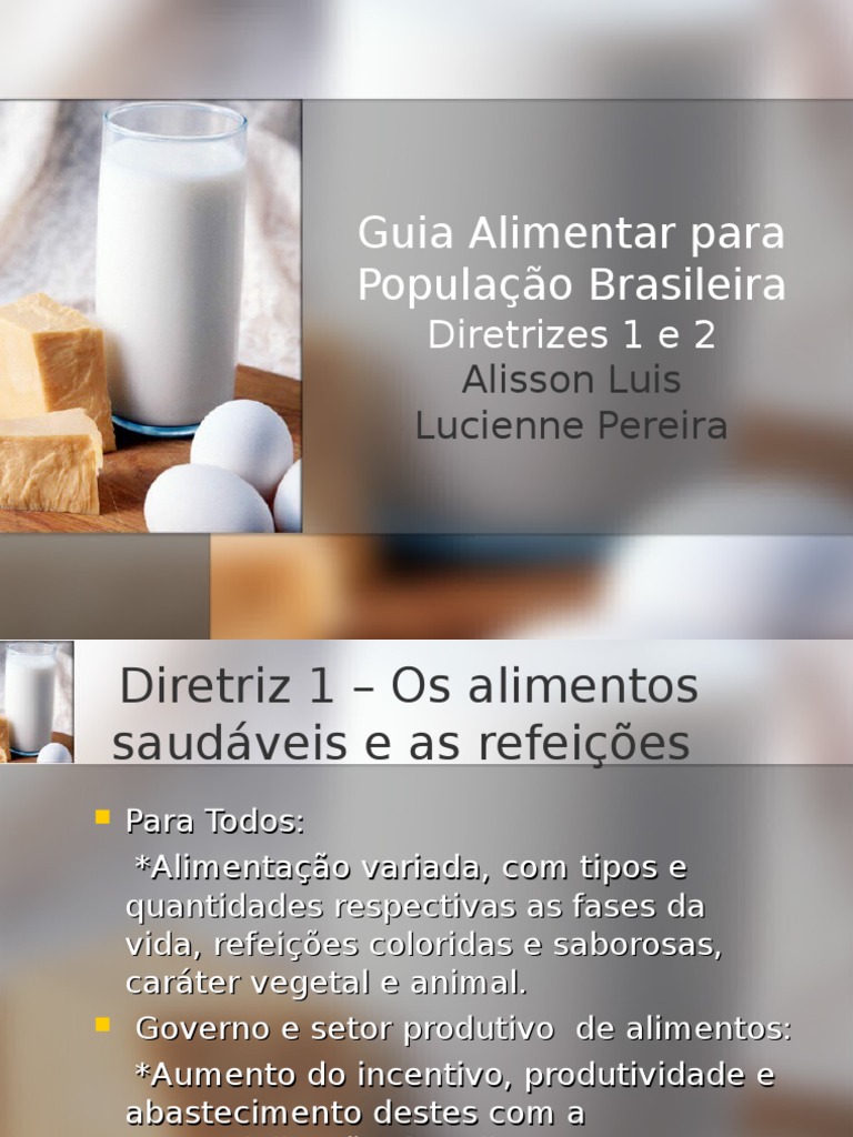 Diretrizes do Guia Alimentar Brasileiro | PDF | Vitamina | Cereais
