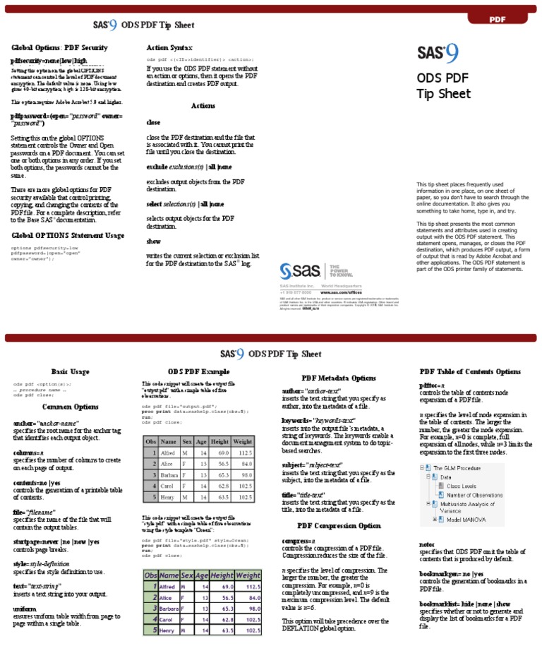 ODS PDF Tip Sheet PDF | PDF