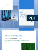AN Introductio N To Big Data: BY B.M.Brinda Ap/It