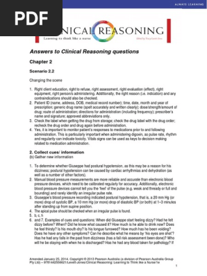 Clinical Reasoing Cycle Textbook Answers Tracy Levett Jones Pdf Anxiety Intravenous Therapy