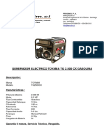 Generador Toyama TG 2500 CX Gasolina 2.2kW