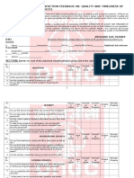 Customer Satisfaction Feedback On Quality and Timeliness of Administration Services