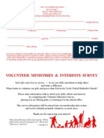 Volunteer Ministries & Interests Survey