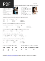 Download The Present Progressive Tense Information Questions Short Answer Questions Short Answers by swatson033 SN31750328 doc pdf