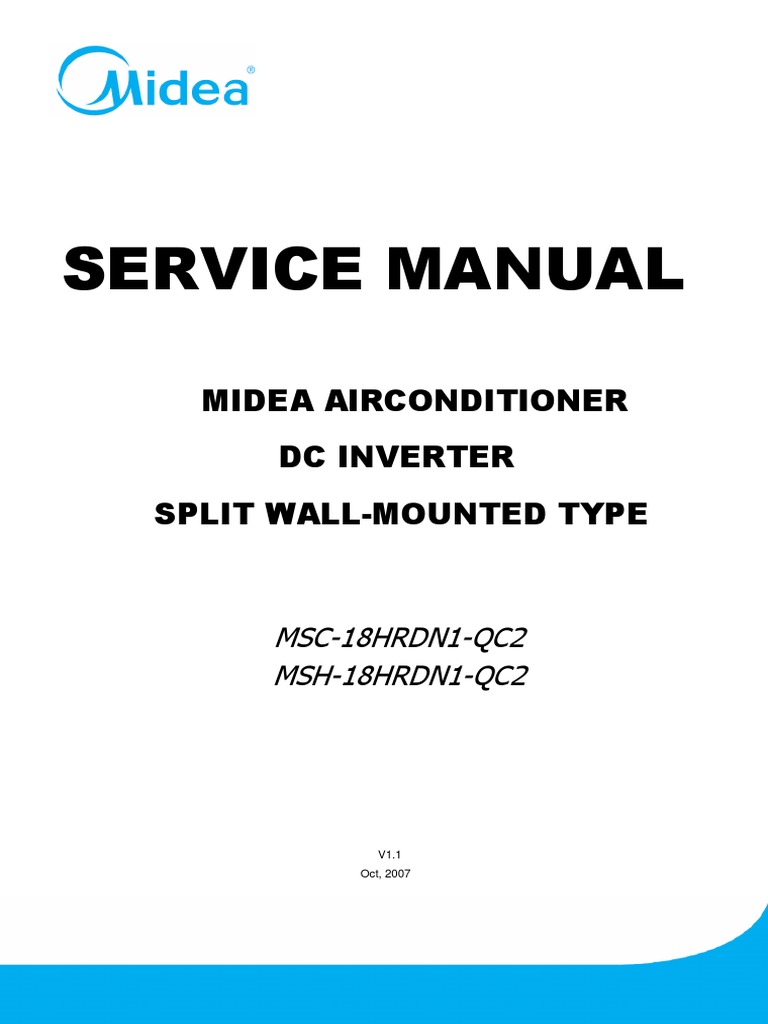 Midea Air Conditioner Service Manual Pdf Air Conditioning Thermostat