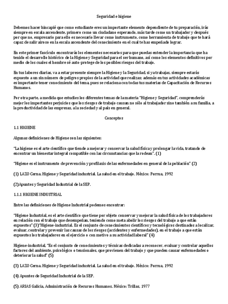 Normas de Seguridad e Higiene Laboral | PDF | Factores humanos y ...