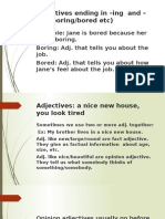 Adjectives Ending in - Ing and - Ed (Boring/bored Etc)