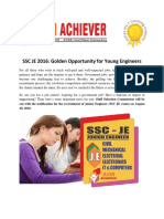 SSC JE 2016 Golden Opportunity For Young Engineers