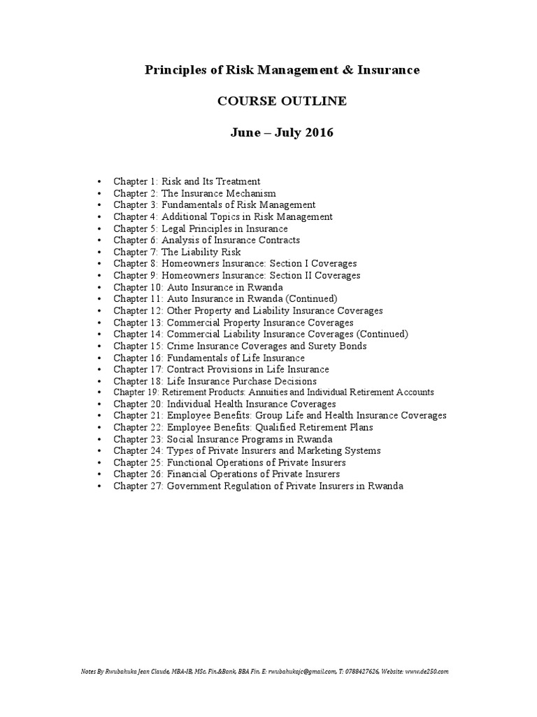 0Principles of Risk Management and InsuranceCOURSE