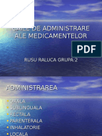 Caile de Administrare Ale Medicamentelor