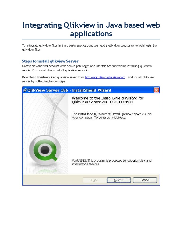 Integrating Qlikview in Java Based Web Applications | PDF | Web Server ...
