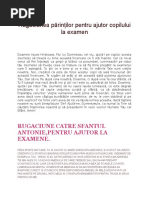 Rugăciunea Părinților Pentru Ajutor Copilului La Examen