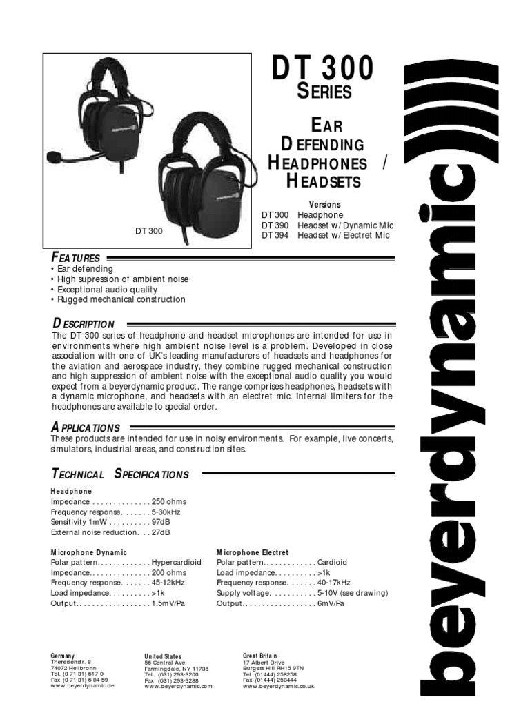 DT 300 Series Headsets Overview | PDF | Headphones | Microphone