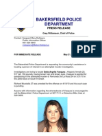 Bakersfield Police Department: Press Release