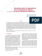 Algunas Consideraciones Sobre La Regulación de Los Precios de Transferencia. Especial Consideración Sobre Los Métodos de Valoración - Escudero Gutiérrez