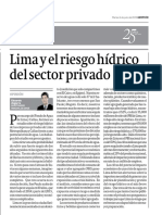 Lima y el riesgo hídrico del sector privado - Eduardo Zegarra - Gestión - 05072016
