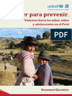 Entender para Prevenir Violencia Hacia Ninos Ninas y Adolescentes en El Peru Resumen Ejecutivo