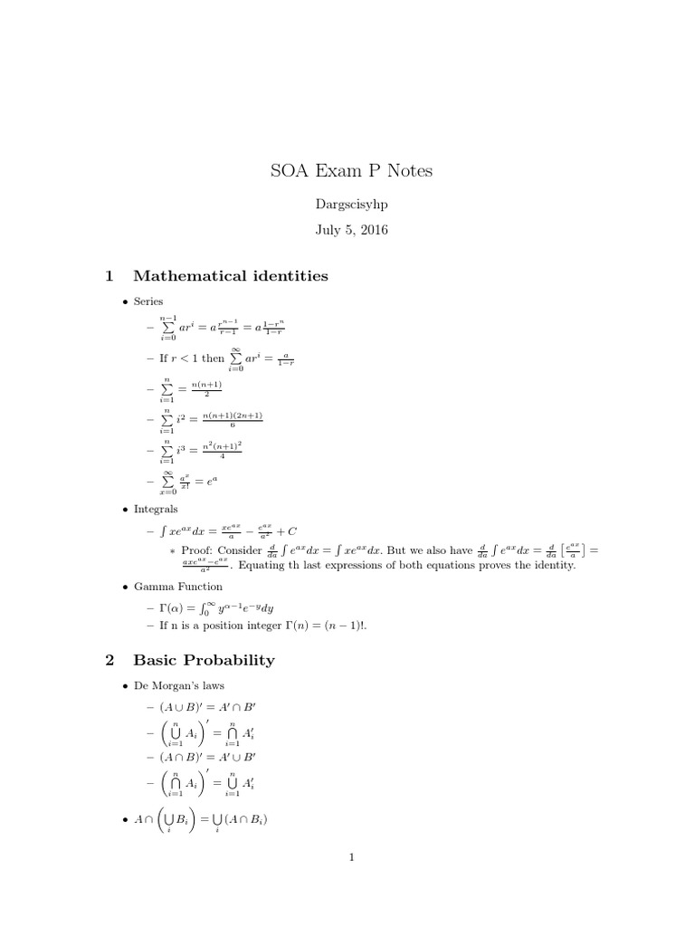 Soa Exam P | Probability Distribution | Probability Density Function Soa Exam P | Probability Distribution | Probability Density Function