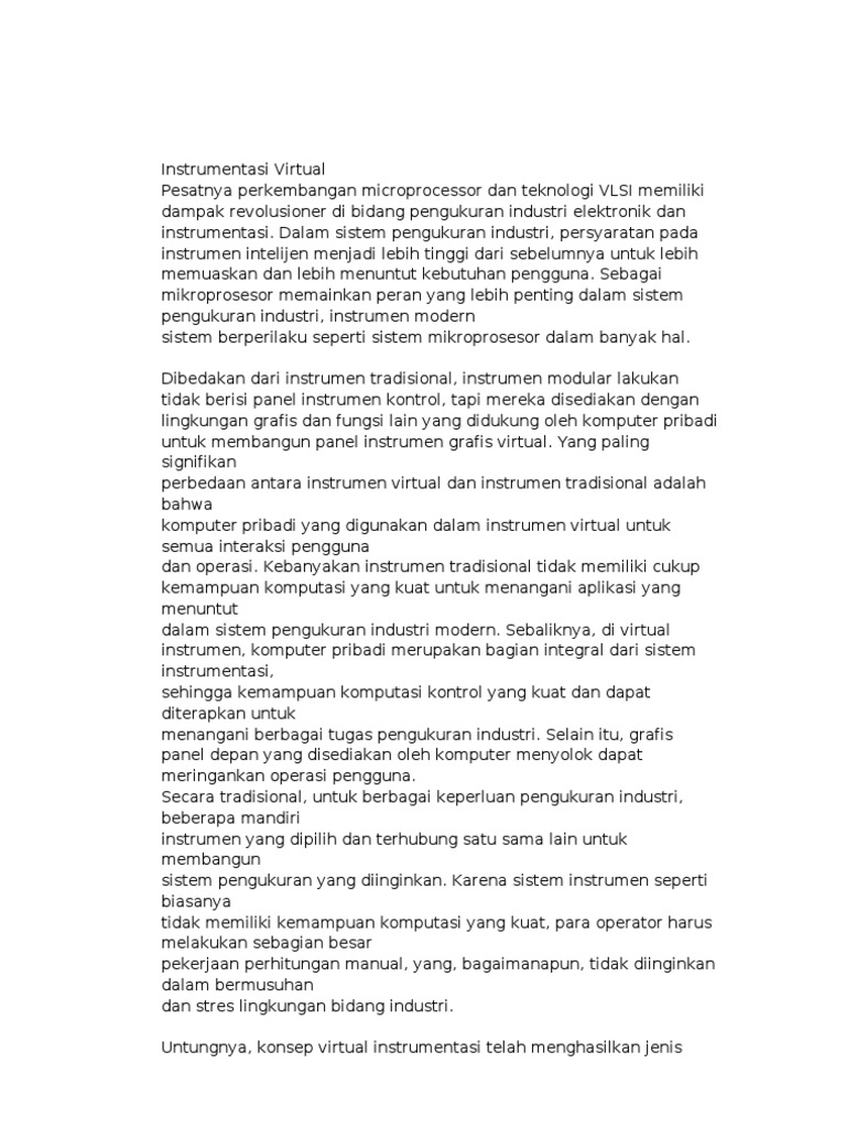 Instrumentasi Virtual Modern | PDF
