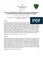 Efecto de Elementos Tensoactivos en Las Variables de Proceso en Extracción Por Solvente de Cobre PDF