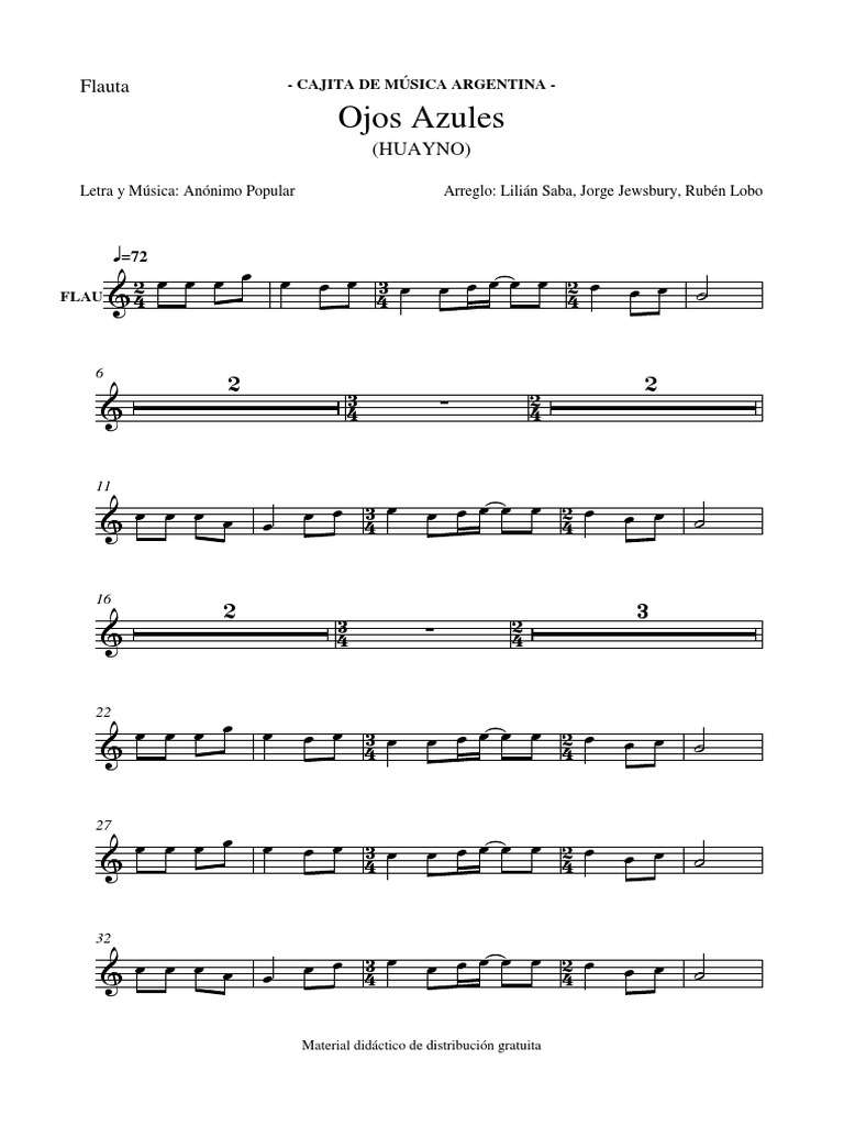 Ojos Azules FLAUTA PDF