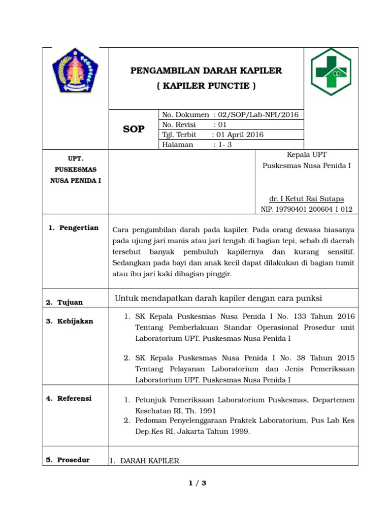 SOP 2.pengambilan darah kapiler.docx