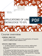Applications of Linguistic Knowledge To Efl