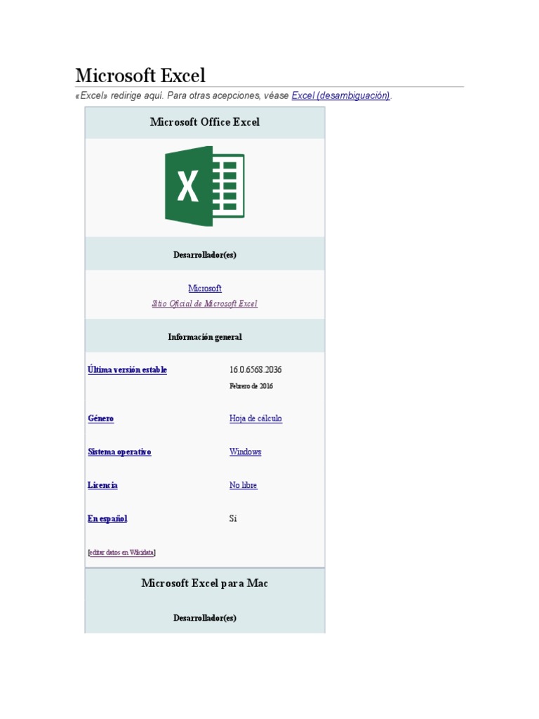Definición y usos de Microsoft Excel | PDF | Microsoft Excel ...
