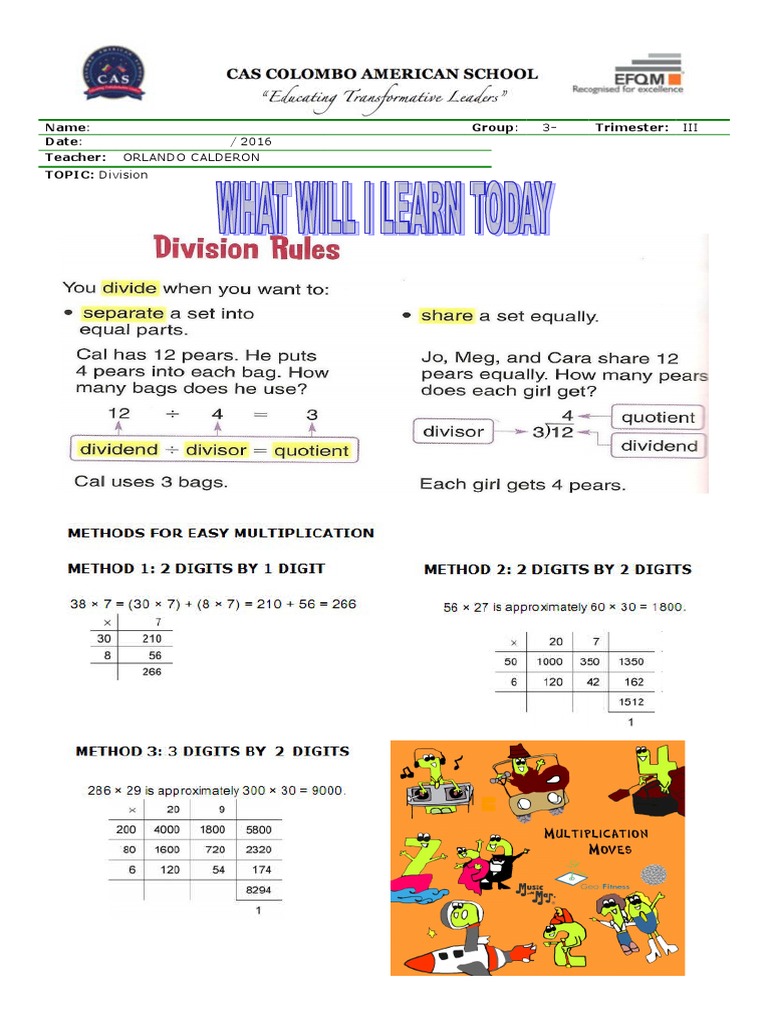 worksheet division