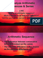 Analyze Arithmetic Sequences Series