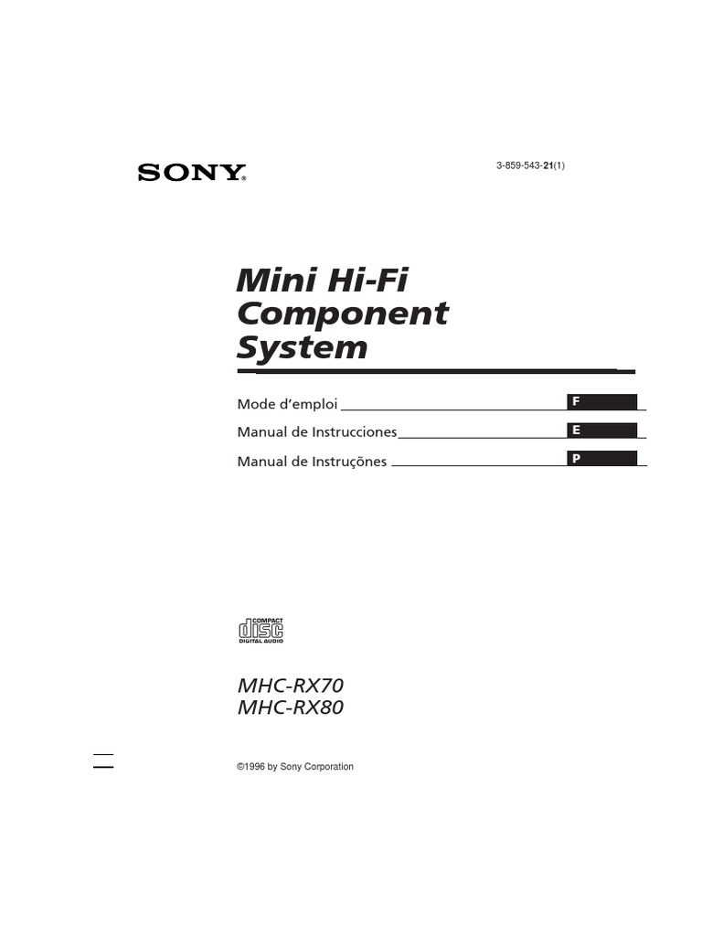 Sony mhc-rx70 | PDF | Cassette audio | Disque compact