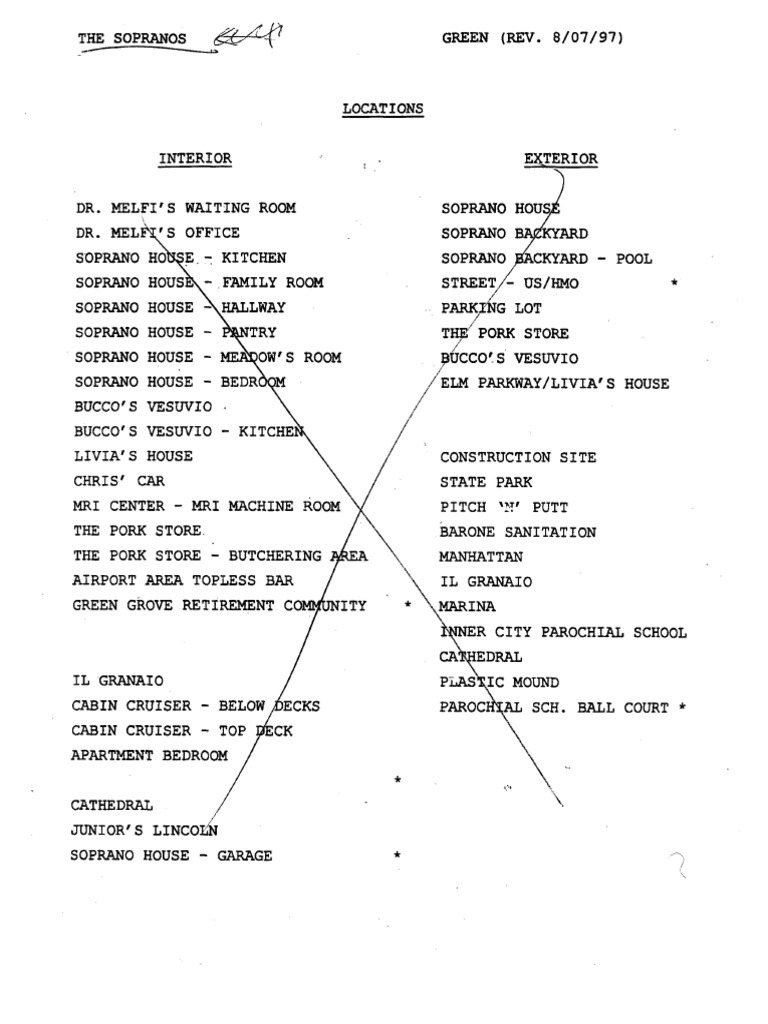 The Sopranos Pilot Script PDF PDF