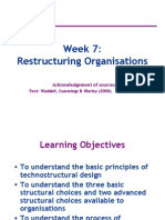 Week 7: Restructuring Organisations: Acknowledgement of Sources