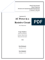 Experiment #02 (AC Power in A Resistive Circuit)