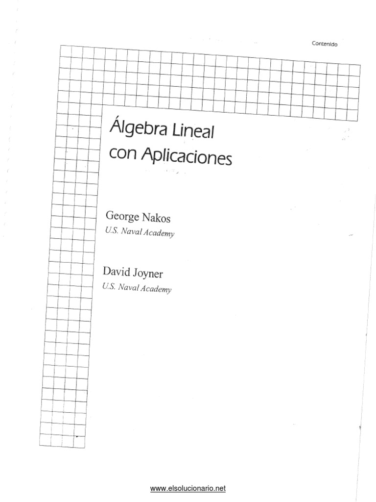 Algebra Lineal Con Aplicaciones - George Nakos, David Joyner - 1ed PDF ...