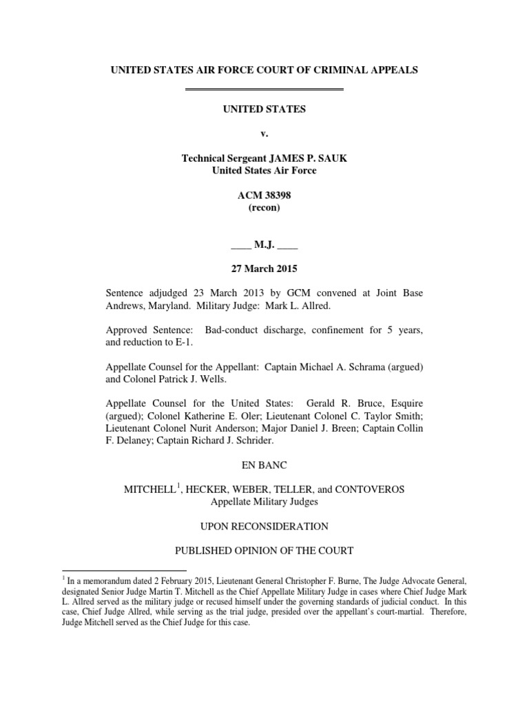 Air Force Court-Martial Appeal | PDF | United States Court Of Appeals ...